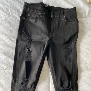 7 For All Mankind Skinny Black Jeans